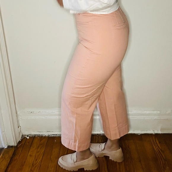 Light Pink Wide Leg Crop Pants - Picture 3 of 3